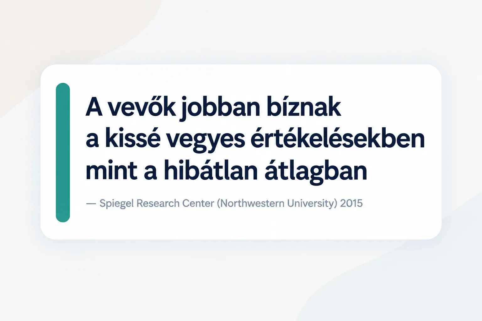 Key insight: A vevők jobban bíznak a kissé vegyes értékelésekben mint a hibátlan átlagban, Spiegel Research Center…