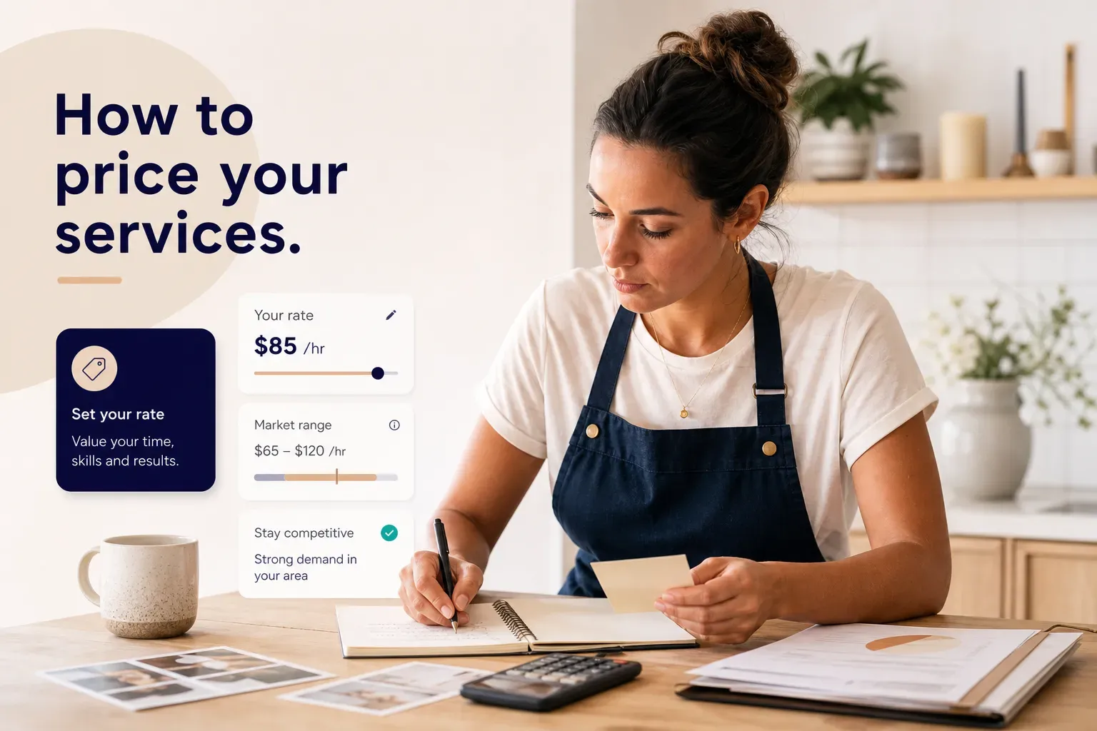 Guide showing how to price your services using value-based strategies and profit-focused calculations