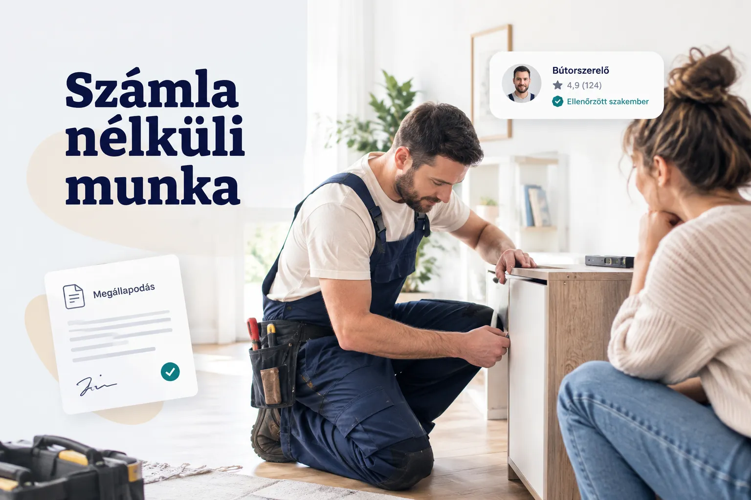 Számla nélküli munka kockázatai: munkás fekete fizetéssel, adózás nélküli bevétel veszélyei